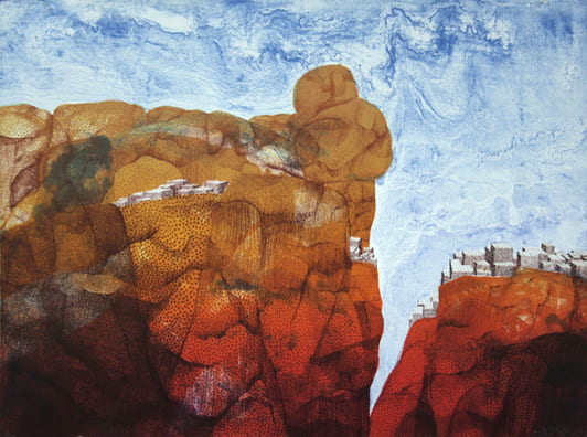 Rocks and Houses2008, lithograph, 22 x 30 inches