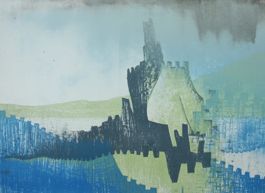 Tower Washing Away2008, lithograph, 22 x 30 inches