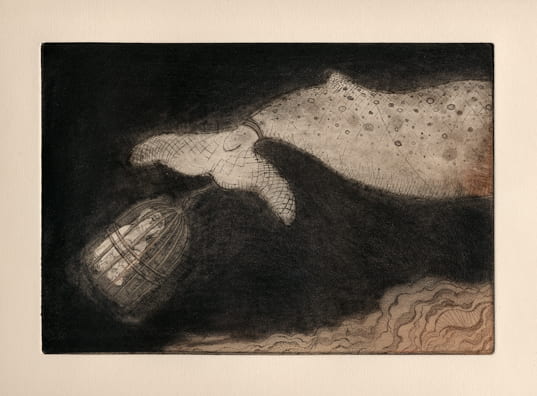 Pet2012, etching, aquatint, drypoint, 6 x 9 inches