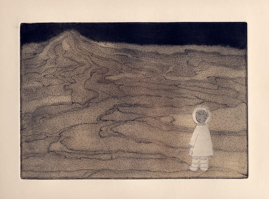 Mountain2012, etching, aquatint, drypoint, 6 x 9 inches
