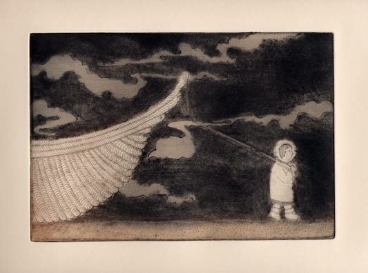 Pull2012, etching, aquatint, drypoint, 6 x 9 inches