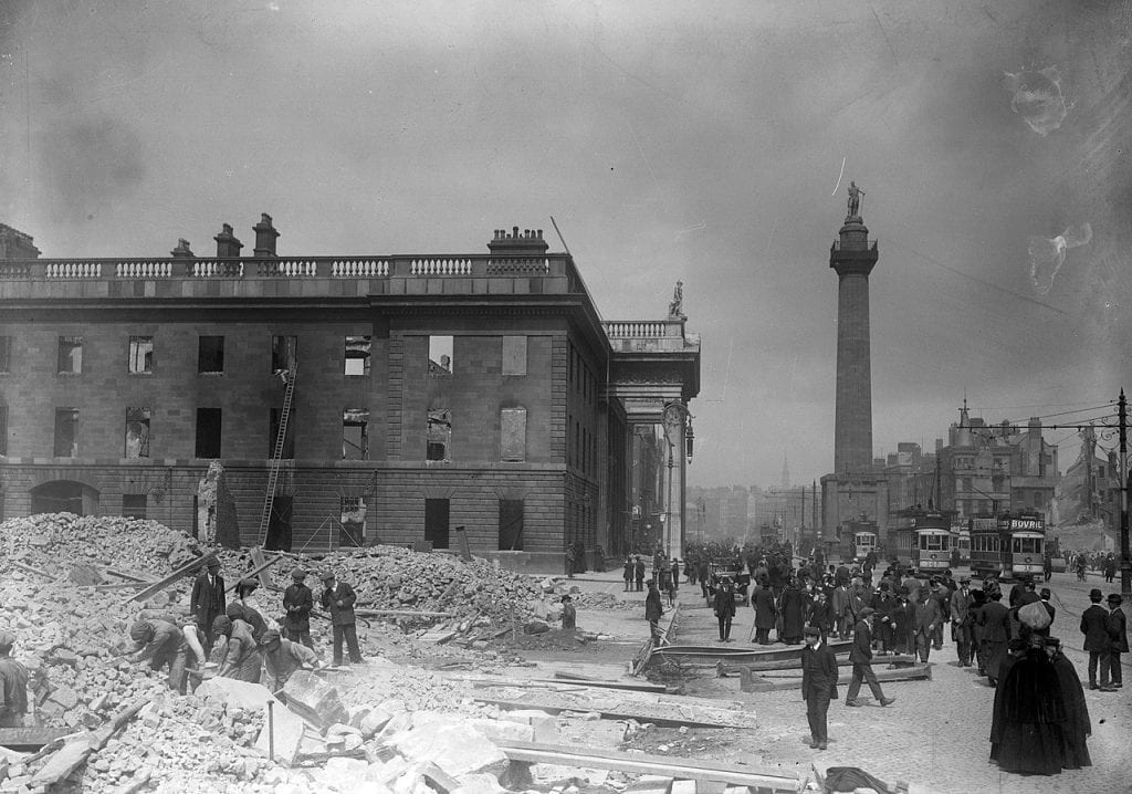 Image of the aftermath of Easter Rising in Dublin, Ireland. 