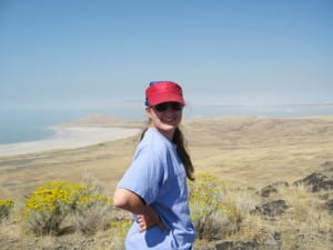 Amy is loving the scenery on Antelope Island.