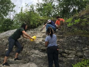 Fossil Group Collecting Samples in Racine