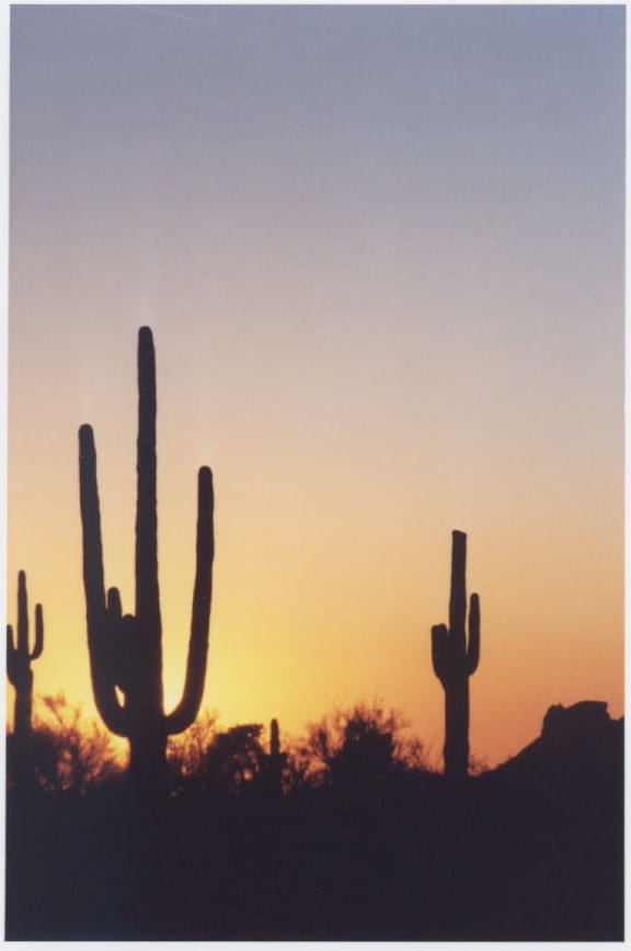 Sunset over the Arizona desert, Spring 2003