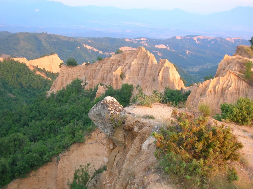 Sandstone formations between Rozhen monastery and Melnik, Bulgaria, July 2005 